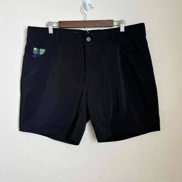 William Murray Golf Other - William Murray Mens Black Flat Front Plaid Shorts Size 38 Outdoor Golf